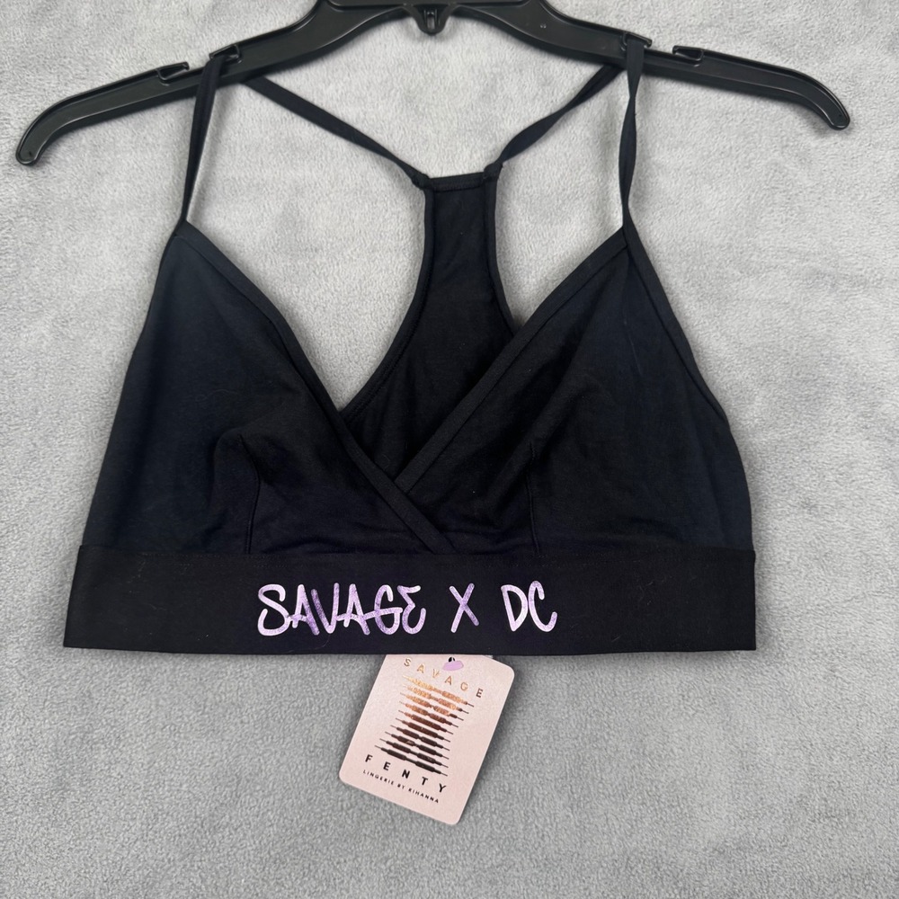 Savage X Fenty Rihanna Savage X You Triangle‎ Bralette Black Purple Logo Medium